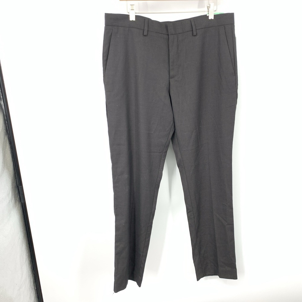 Perry Ellis Portfolio Men Size 34 x 30‎ Pants Gray Travel Lux Trousers Slim Fit